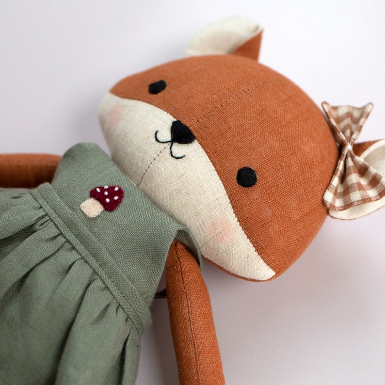 handmade fox doll made with Studio Seren fox sewing pattern