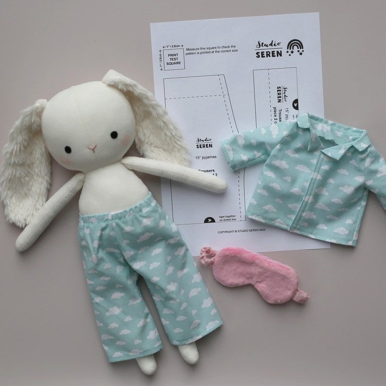 Studio Seren doll pyjama sewing pattern