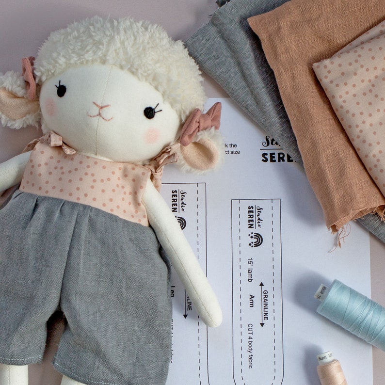 handmade lamb doll made with Studio Seren lamb sewing pattern