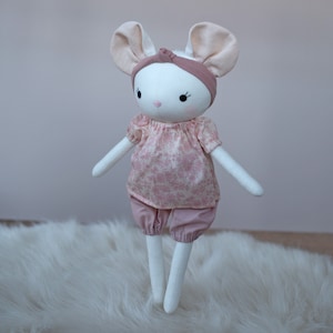 handmade mouse doll made with studio seren mouse sewing pattern