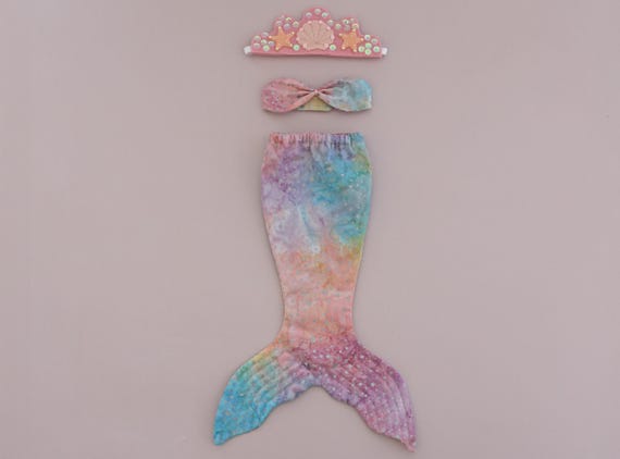 Mermaid doll clothes pattern – PDF sewing pattern to make a mermaid tail, top and crown for Studio Seren stuffed animal dolls