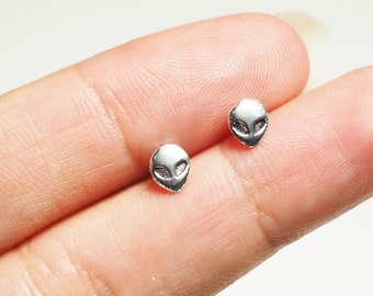 Sterling silver Alien Earrings UFO earrings Astrology Universe Earrings / SD343