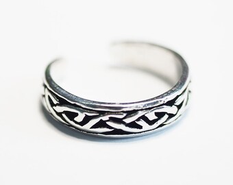 925 Silver Celtic Toe ring Endless Knot Adjustable ring Viking Jewelry Summer Beach Ocean Jewelry / TO45