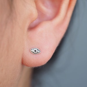 Sterling silver Evil Eye Earrings, Eye stud earrings, Protection Jewelry/ SK6