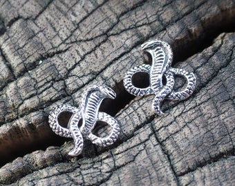 Cobra Snake stud Earrings, Serpent Earrings, Snake post Earrings, Animal jewelry, Gift idea / SK108P