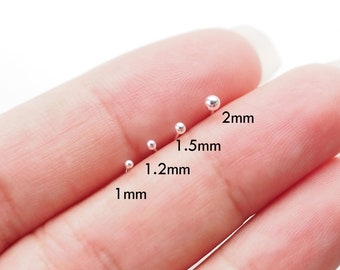 2 pieces / 1-2 mm Tiny Ball Nose Bone Stud Dot nose stud Dainty Nose jewelry Minimalist 24G /Z43-6