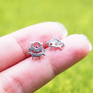 Mismatch Monster UFO Earrings, Alien earrings, Children Earrings, Fun jewelry, Gift idea image 1