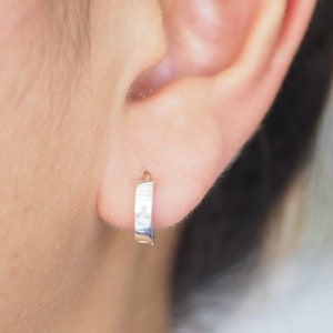 Plain huggie hoop earrings clearance