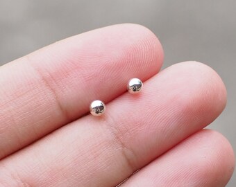 3 mm Simple Ball stud Earrings, Dot Stud stud, Simple earrings, Cartilage stud earrings / SD282