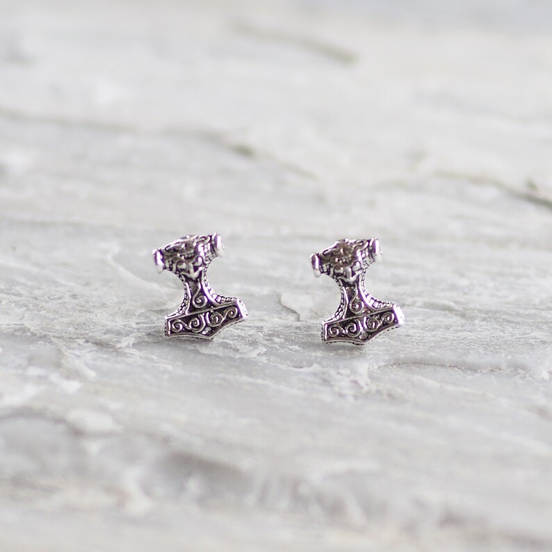 Thor's Hammer Stud Earrings Hammer Earrings Thor Etsy