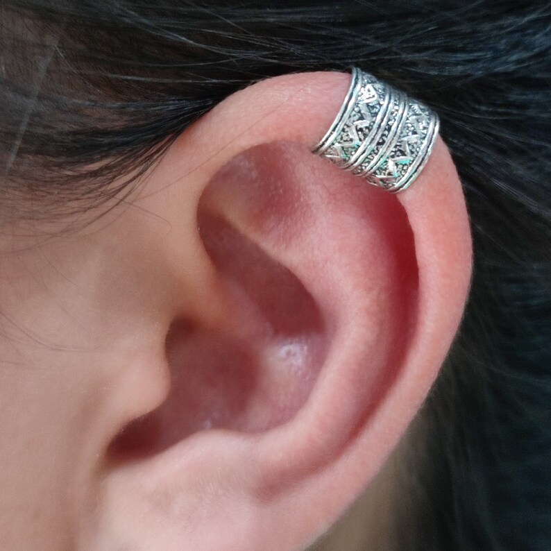 Aztec Ear Cuff Tribal Zig Zag Ear Cuff Non Pierced Ear Cuff Etsy