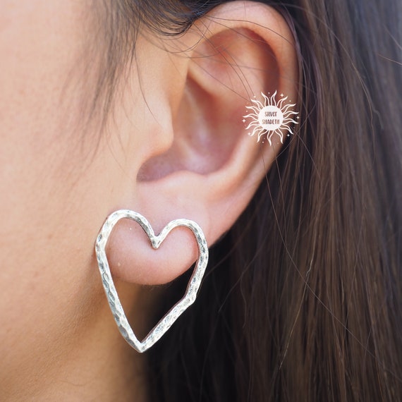 Girl Love Big Heart 925 Sterling Silver Stud Earring(Single)