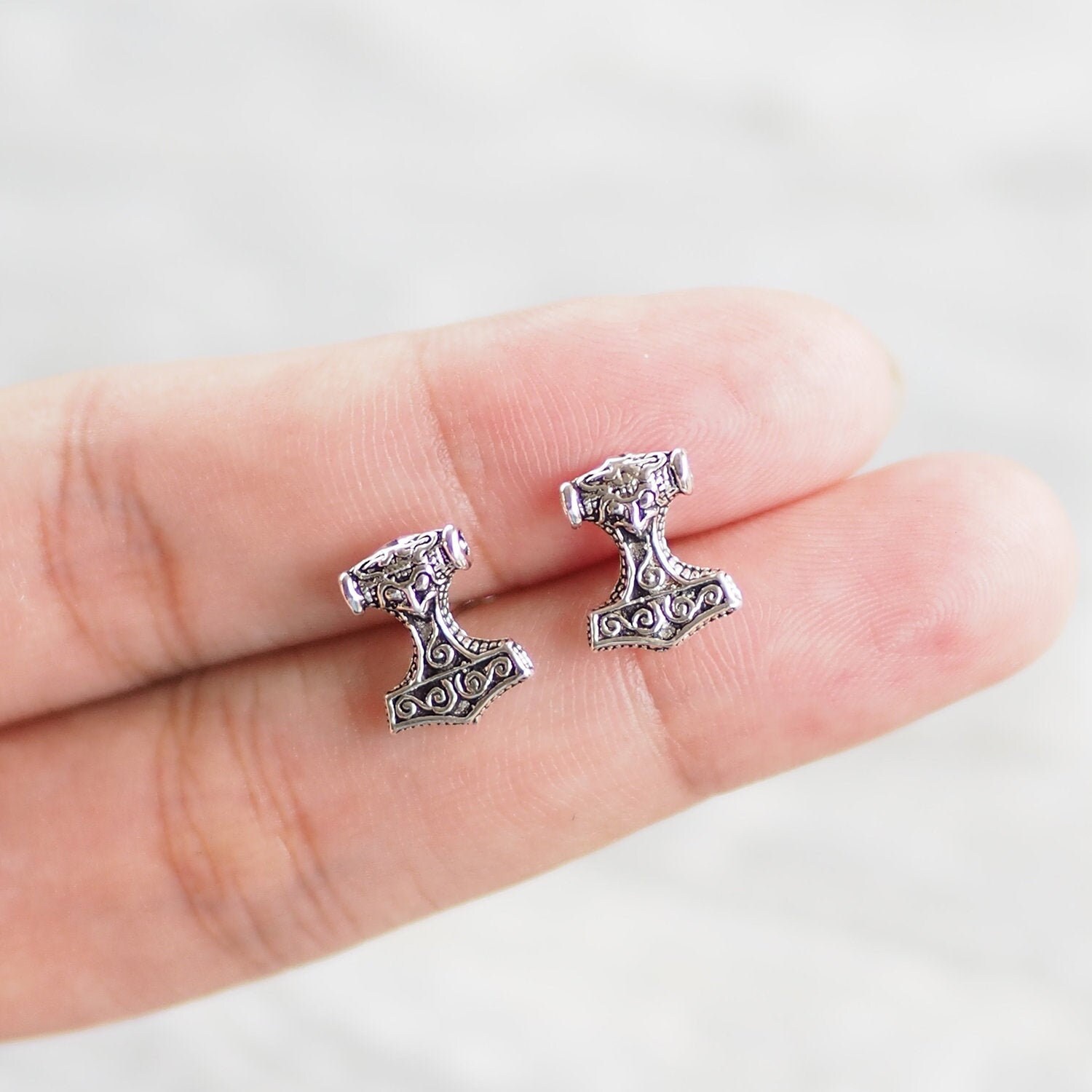 Thor's Hammer stud Earrings Hammer Earrings Thor Etsy