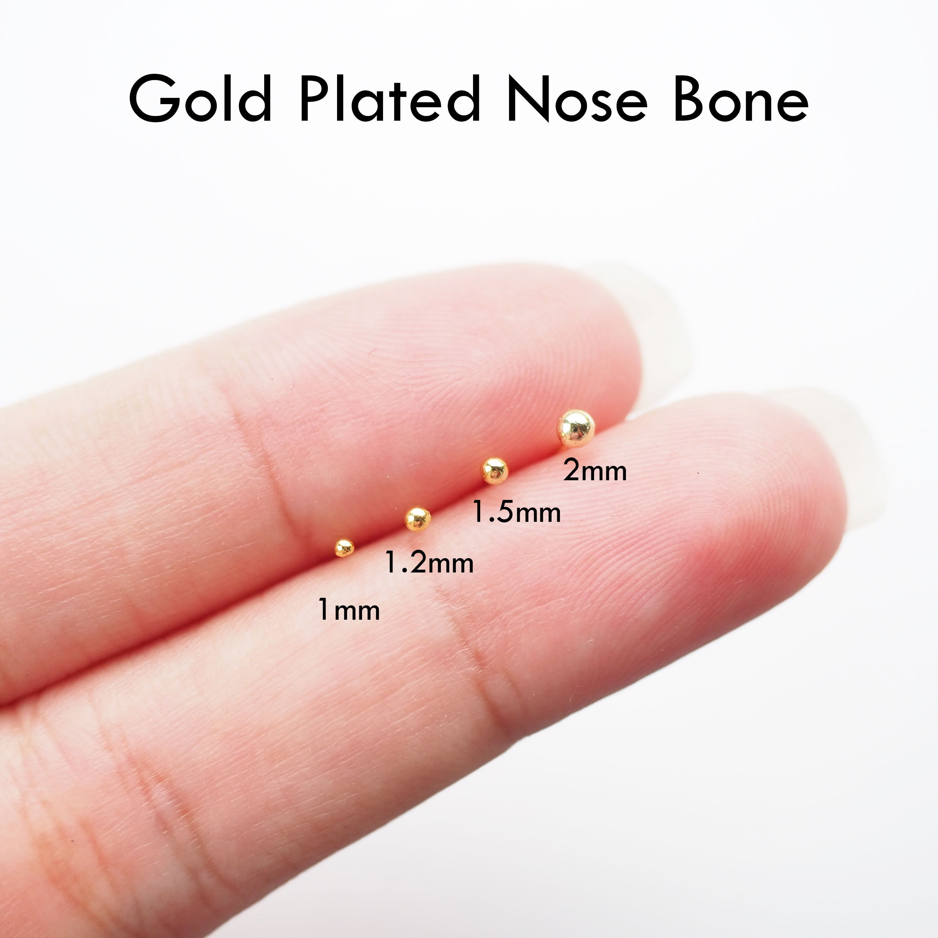 SET of 2 Micro to Small fake nose stud magnetic no piercing needed jew -  Hand Stamped Trinkets