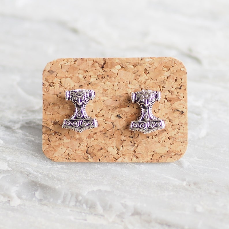 Thor's Hammer Stud Earrings Hammer Earrings Thor Etsy