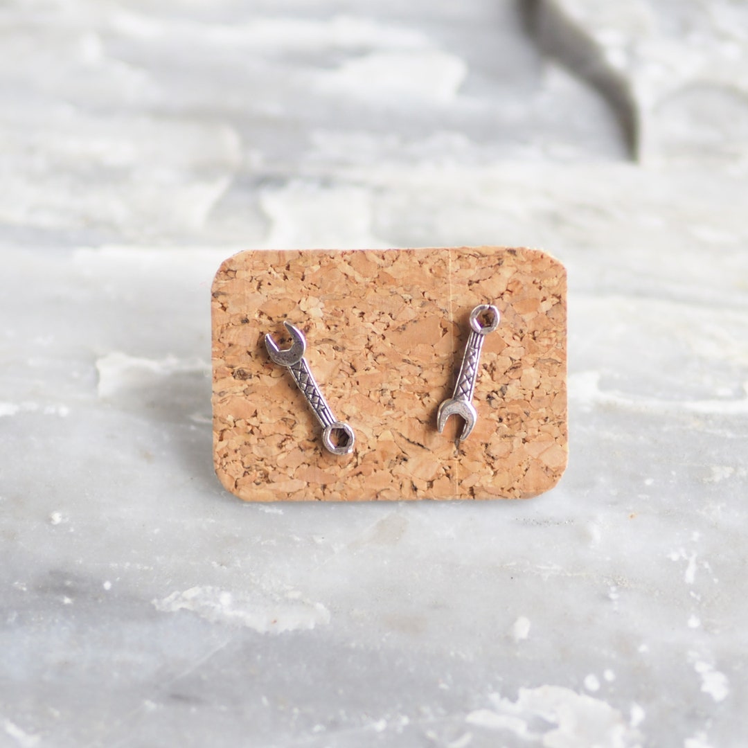 Sterling Silver Wrench Earrings Spanner Earrings Tool Etsy