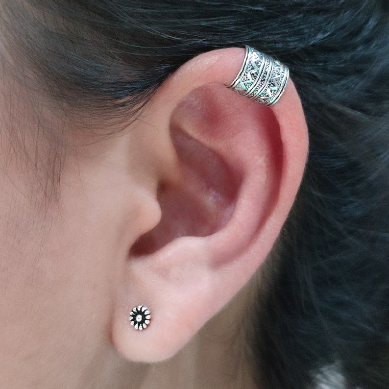 Aztec Ear Cuff Tribal Zig Zag Ear Cuff Non Pierced Ear Cuff Etsy