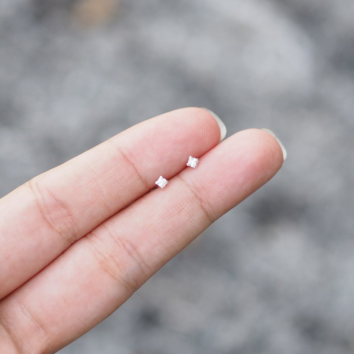 tiny diamond stud earrings flat back