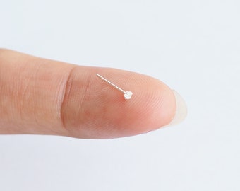 1.5 mm CZ Nose Stud, CZ Fish tail nose stud, Dainty Nose jewelry, 22G, Bend it yourself /N67