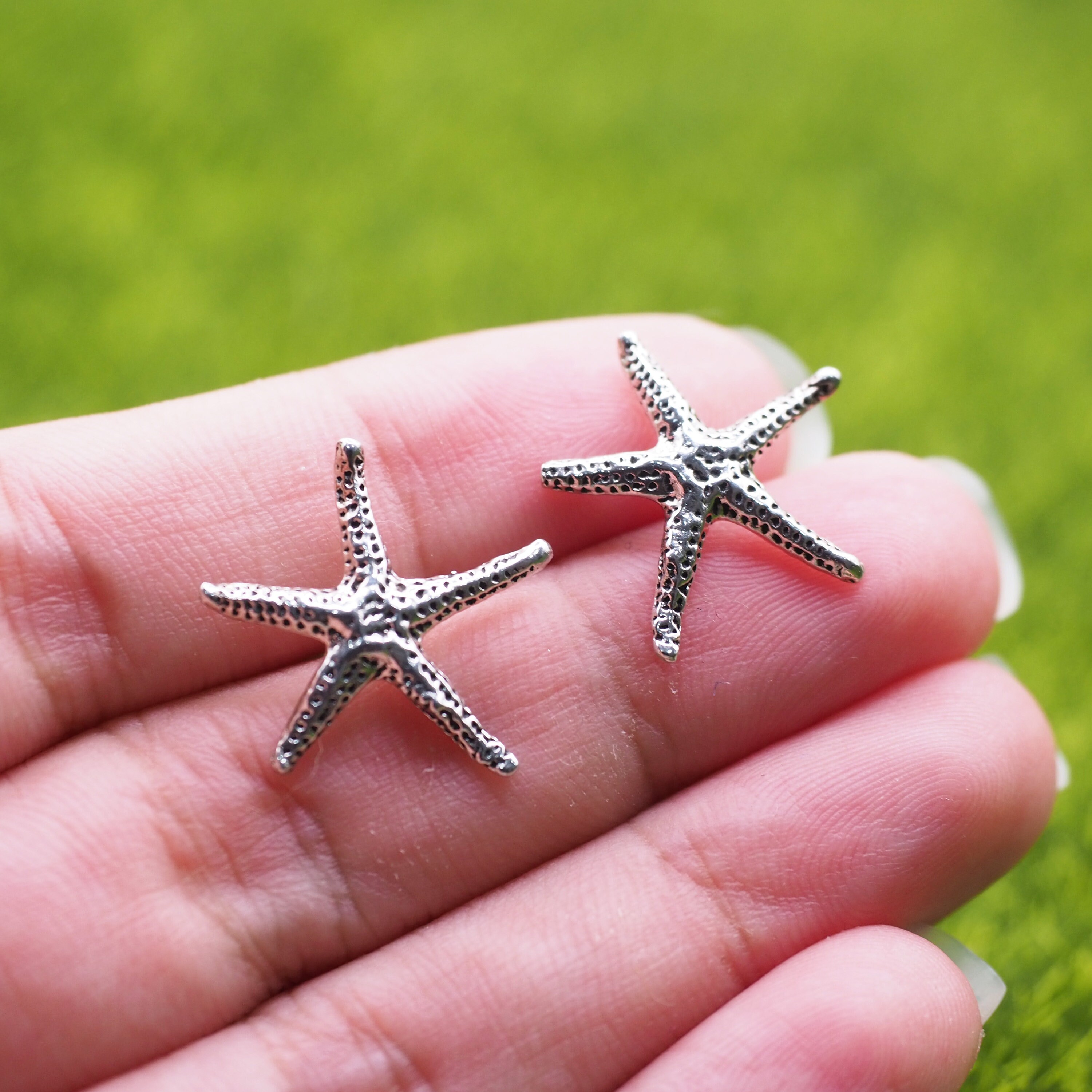 starfish silver earrings