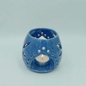 Handmade Ceramic Tealight Holder: Terracotta Candle Lantern