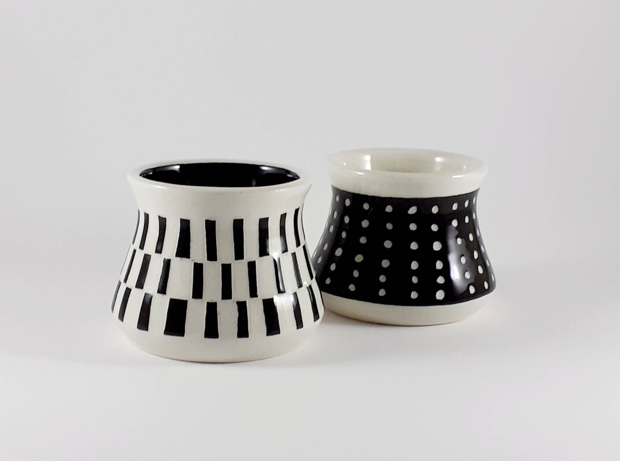 Handmade Ceramic Espresso Cups 4 Oz 120 Ml Black and White Etsy Australia