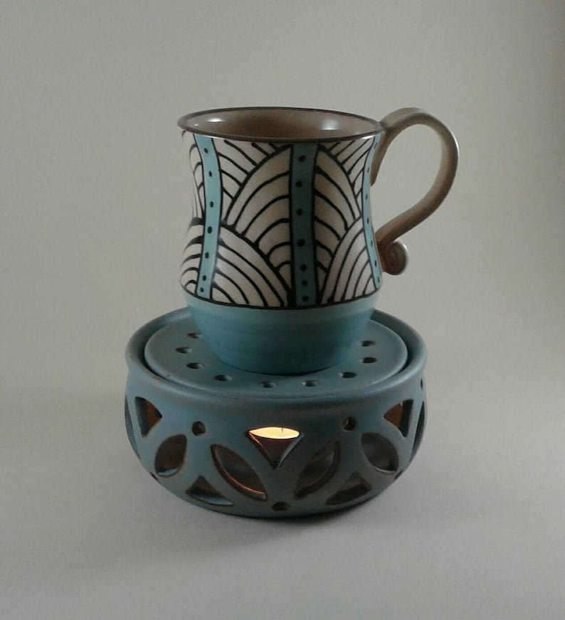 Handmade Ceramic Mug & Teapot Warmer Tealight Teapot Warmer Etsy