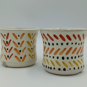 Einzigartige handgemachte Keramik Espressotassen 80 ml (2,7 oz) - Maiolica Espressotassen - Keramik griechischen & türkischen Kaffeetassen