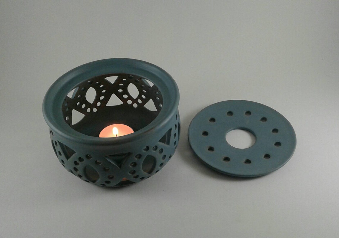 Handgemachte Keramik Becher & Teekanne wärmer Teelicht | Etsy