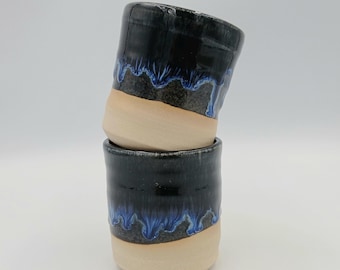 Greek Ceramics - Handmade Ceramic Espresso Cups: Unique Stoneware Demitasse 4 oz - 120 ml