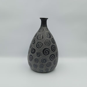 Unique Handmade Bucchero Ceramic Vase