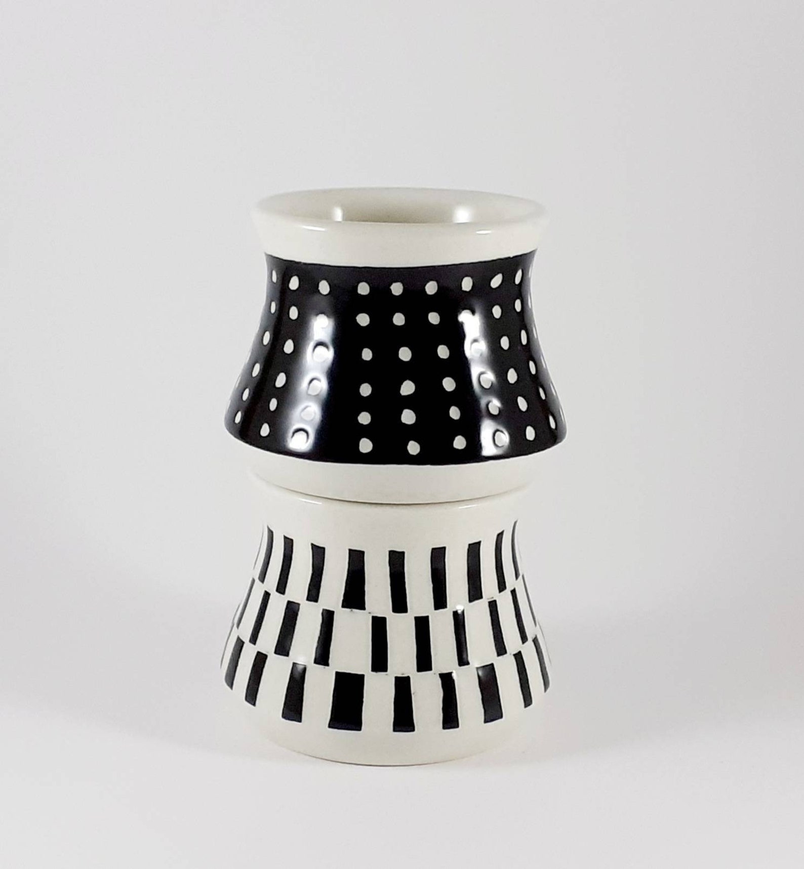 Handmade Ceramic Espresso Cups 4 Oz 120 Ml Black and White Etsy Australia