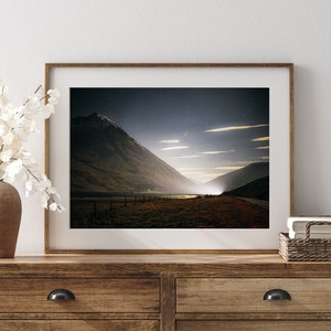 Glencoe print | Scenic Print of the Scottish Highlands - Wall Art - Scottish art - Scotland print - Night photography