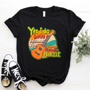 Ukulele Music Instrument Fan T-shirt, Vintage Musician Hawaiian Uke Lover Birthday Gift Tshirt Mini Guitar Player Teacher Present Tee Shirts