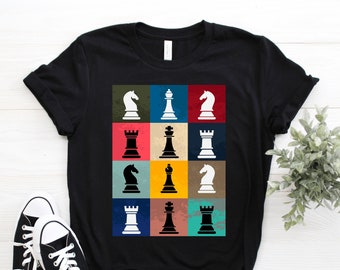 Vintage Chess Lover T-shirt, Chess Master Chess Pawn King Queen Game, Chess Board Tournament Shirt, Chess Set Nerd Gambit Gift Party Present