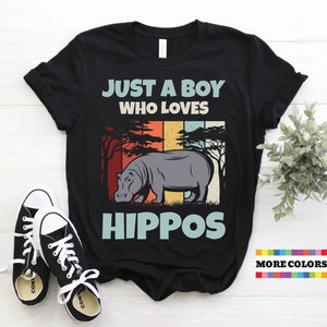 Just A Boy Who Loves Hippos T-Shirt Funny Hippo Tee Just A Boy Who Loves Hippos T-Shirt Funny Hippo Tee