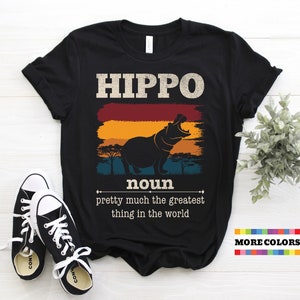 Retro Nilpferd T-Shirt, coole Nilpferde afrikanische Tiere Vintage Shirt, lustiges Nilpferd Liebhaber Kostüm Geschenk, Zoo Reise Geburtstagsgeschenk T-Shirts