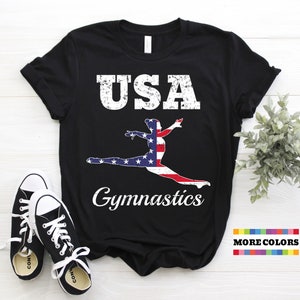 USA Gymnastics Shirt, Cute Acrobatics Lover Girl Tank Top, Gymnast Training Crop Tee, Acrobat T Shirts, Sports Athlete Gift Party Present