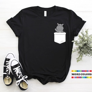 Niedliches Nilpferd Taschen-T-Shirt, lustiges Nilpferd-Hemd, Nilpferd-fans, Zoo-Tierliebhaber, Kostüm Geschenk Afrikanische Tiere Geburtstagsgeschenk-T-Shirts