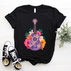 Ukulele Music Instrument Fan T-shirt, Vintage Musician Hawaiian Uke Lover Birthday Gift Tshirt Mini Guitar Player Teacher Present Tee Shirts
