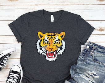 Awesome Tiger T-shirt, Cool Tigers Lover Birthday Gift Tshirt, Bengal Siberian Asian Zoo Animals Party Zookeeper Costume Present Tee Shirts