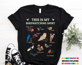 Birdwatching Bird Nerd Lover T-shirt, Birdwatchers Gift Tshirt, Birds Watching Study Fan Shirt, Big Birdwatcher Birthday Present Tee Shirts