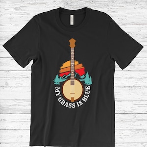 Banjo American Country Music Instrument Fan T-shirt, Vintage Bluegrass Festival Lover Birthday Gift Tshirt, Banjos Player Present Tee Shirts