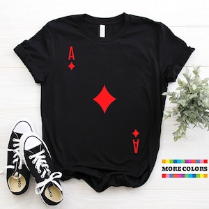 Camiseta genial de Ace Of Diamonds, regalo de cumpleaños para amantes del póquer, juego de cartas, camiseta de juegos de azar con el ganador de la suerte del casino, camisetas con regalos de fiesta