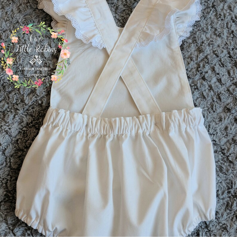Newborn Baby Girls Off-The-Shoulder Lace Baptism Romper Summer Outfits