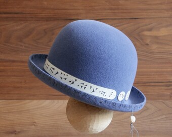 UK made. yobola CANSTA a new essentially English gangster/porkpie hat with x3 unique hatbands plus a tie-dyed Egyptian Cotton liner