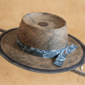 Vintage Straw Bolero Hat Wide Brim Flat Crown Spanish Style Tassel Trim Unisex Bolero Hats | Mens and Womens Bolero Hat | Spanish Bolero  main image 3