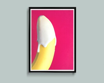 banana poster banana art pop art warhol banana print etsy