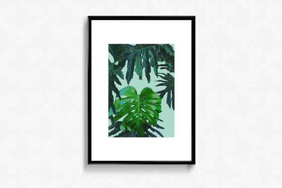Jungle Poster Monstera Poster Printable Botanical Leaf Wall Etsy