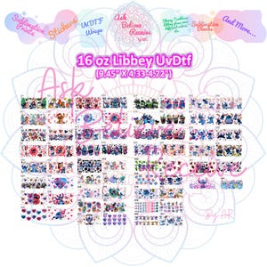 S UV DTF designs, Full color transfers, Waterproof, Ready to ship